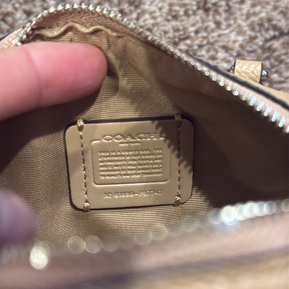 Coach Bag Mini Bling Crossbody Handbag Zipper Closure Gold Adjustable Strap - Picture 3 of 8